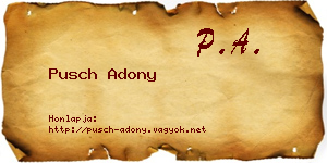 Pusch Adony névjegykártya